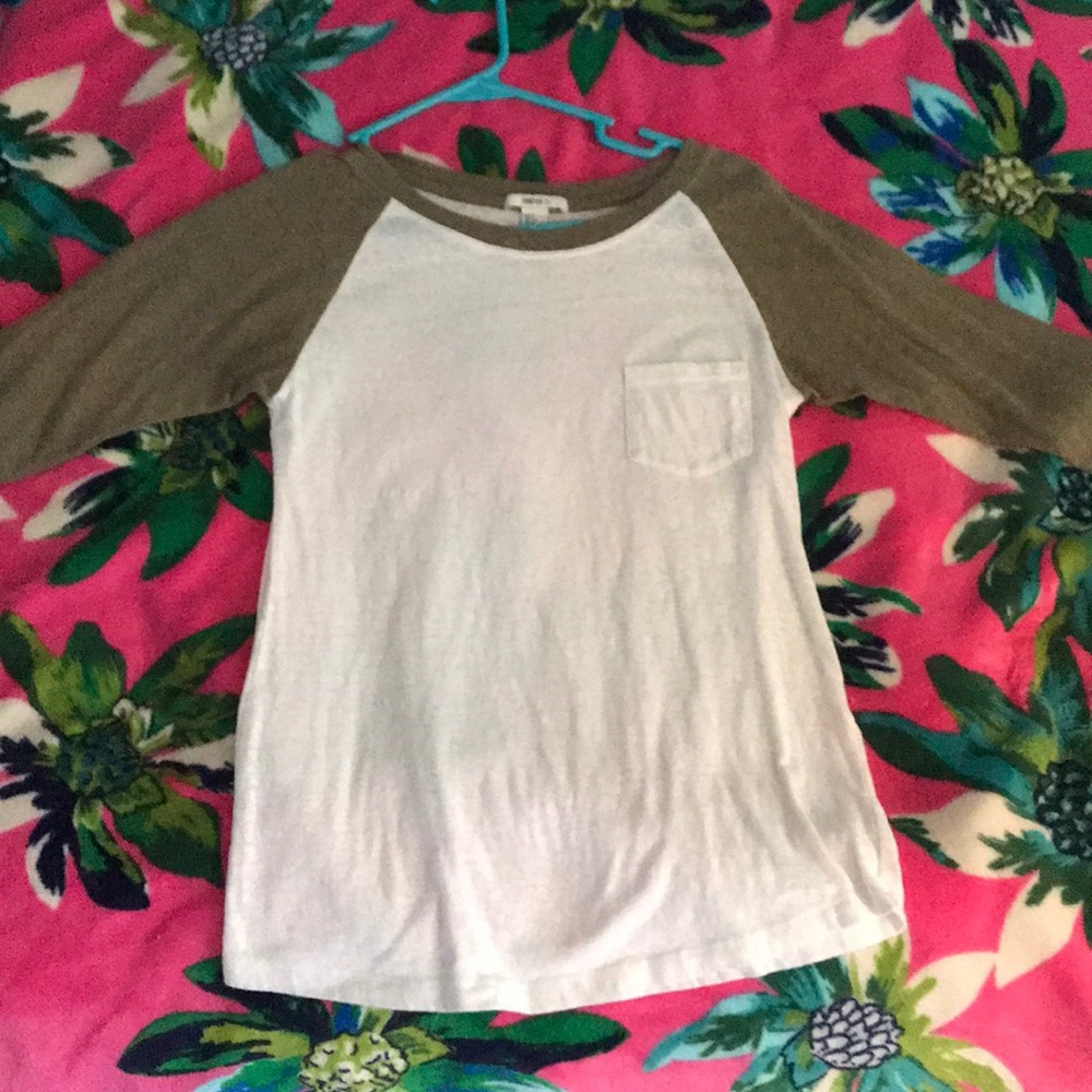 forever 21 green baseball tee